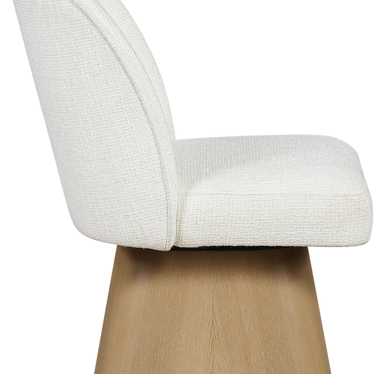 Marlowe - Linen Textured Fabric Upholstered Swivel Dining Side Chair - Stained Natural