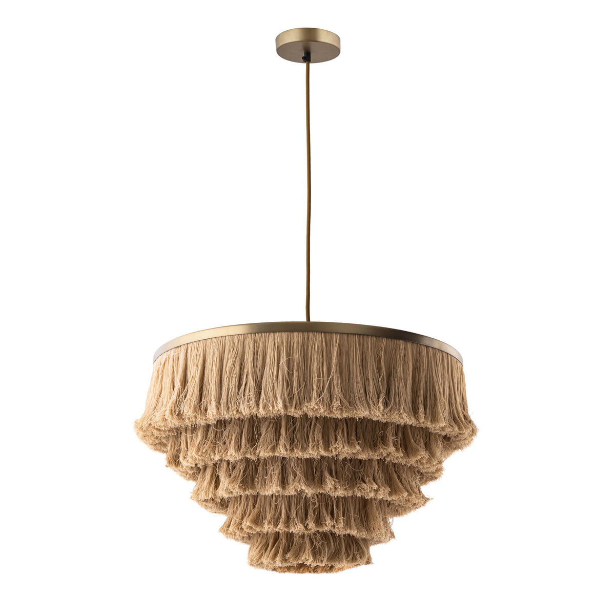Sarai - Fringe Pendant - Natural