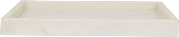 Rectangular off-white marble tray with minimal veining and smooth top surface