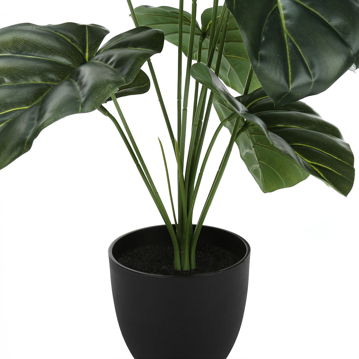 24" Tall, Artificial Plant, Alocasia, Indoor, Faux, Fake, Table, Greenery, Potted, Real Touch, Decorative - Green / Black