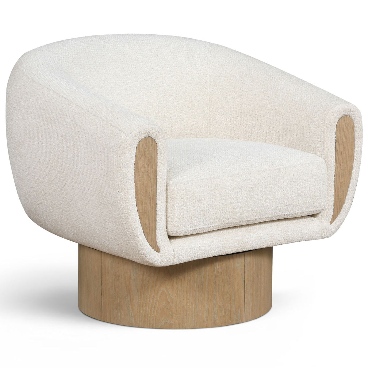 Avella - Interwoven Fabric Swivel Accent Chair - Light Brown Base