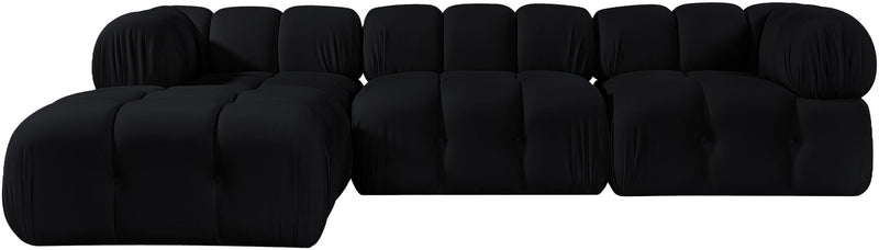 Orin - Velvet 4 Piece Modular Sectional With Chaise