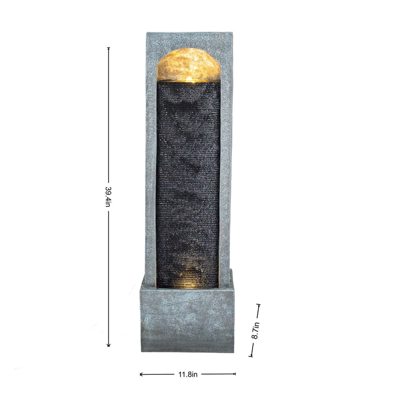 Tall cascading fountain, 39.4 inches high with an 11.8-inch-wide base