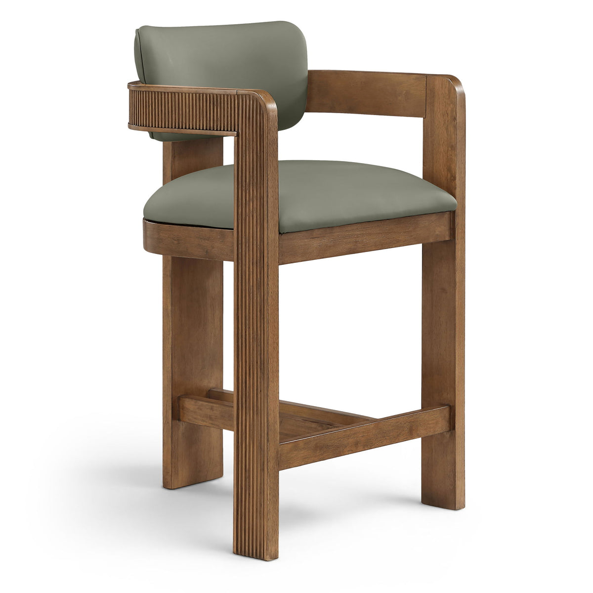 Sacha - Vegan Leather Upholstered Counter Stool With Brown Base