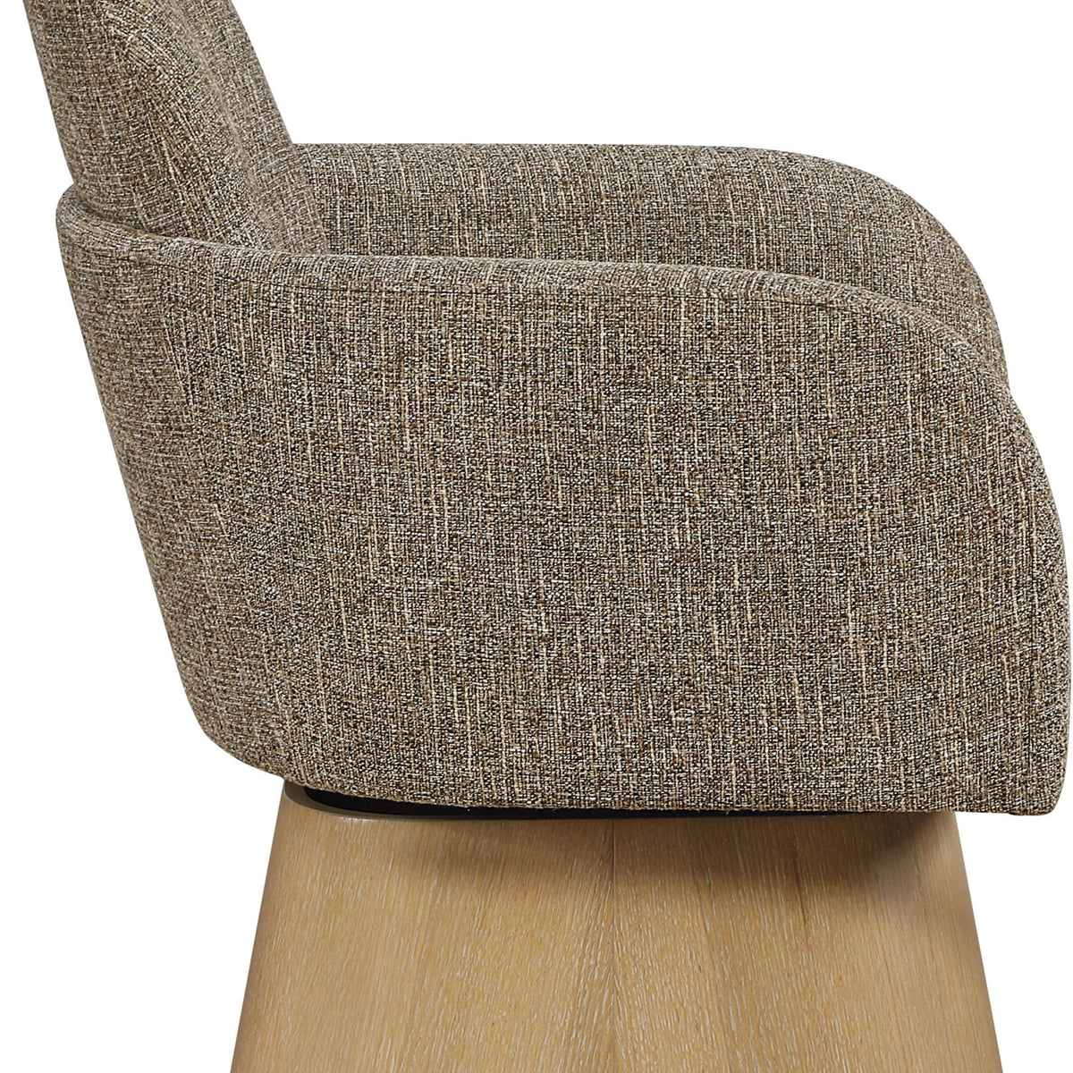 Marlowe - Linen Textured Fabric Upholstered Swivel Accent Chair - Stained Natural