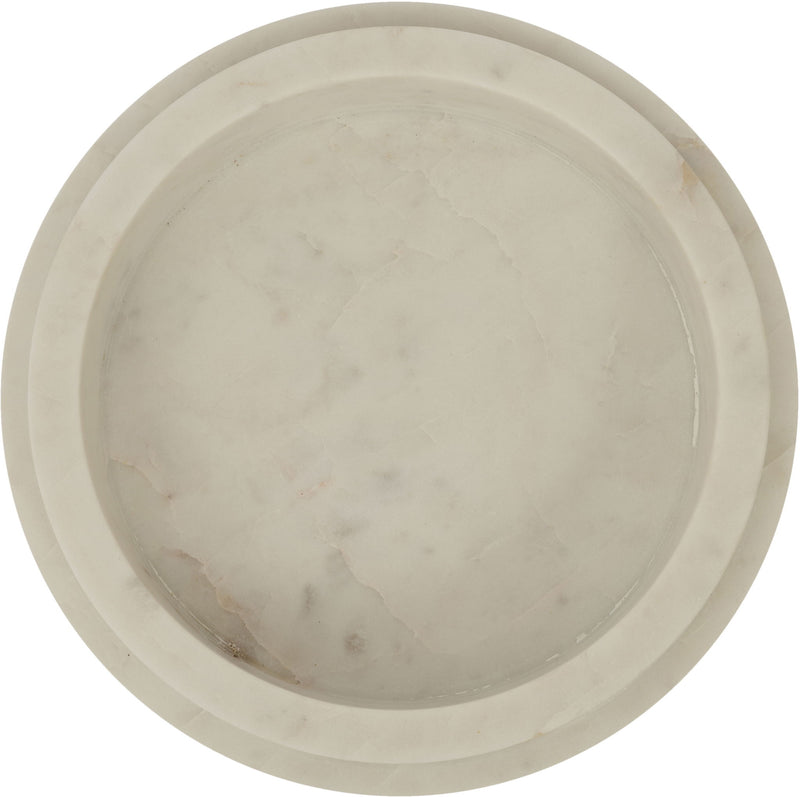 Parsons genuine marble bowl, white marble close-up with subtle veining