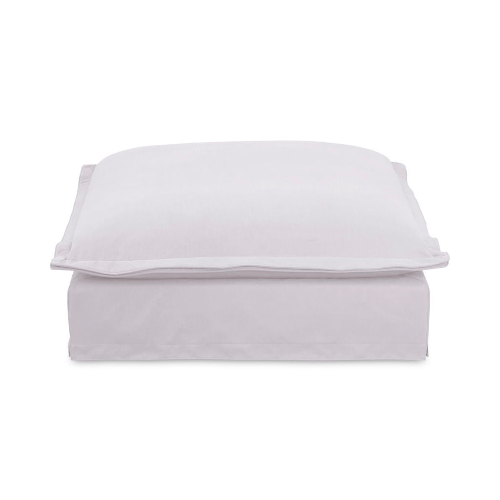 Olivia - Performance Fabric Ottoman - White