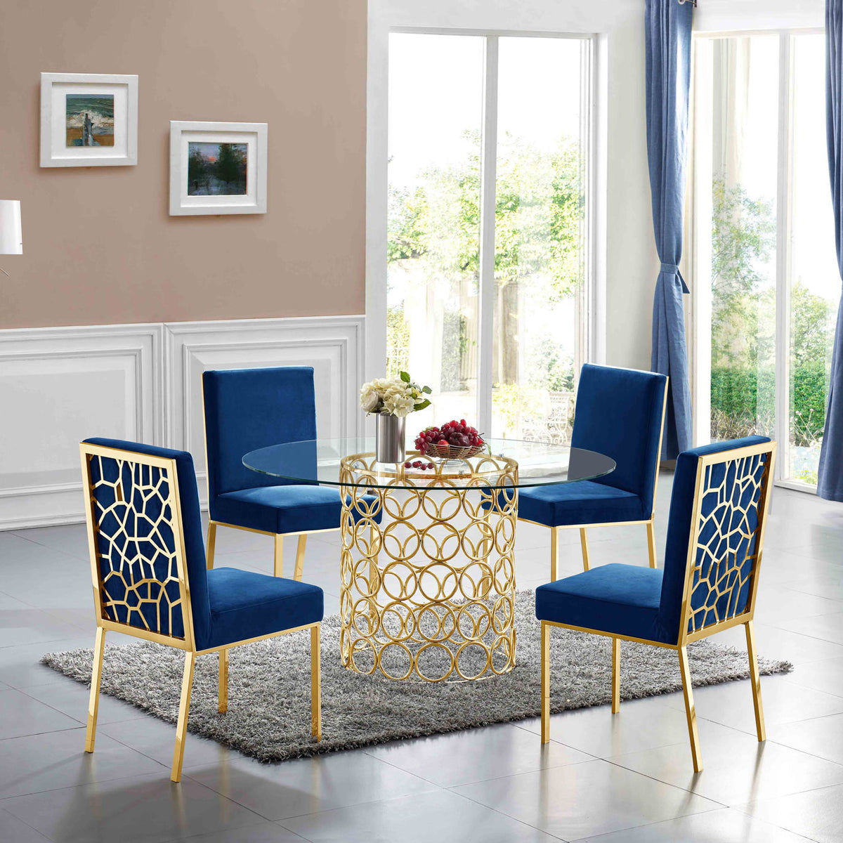 Opal - Dining Chair with Gold Legs (Set of 2)