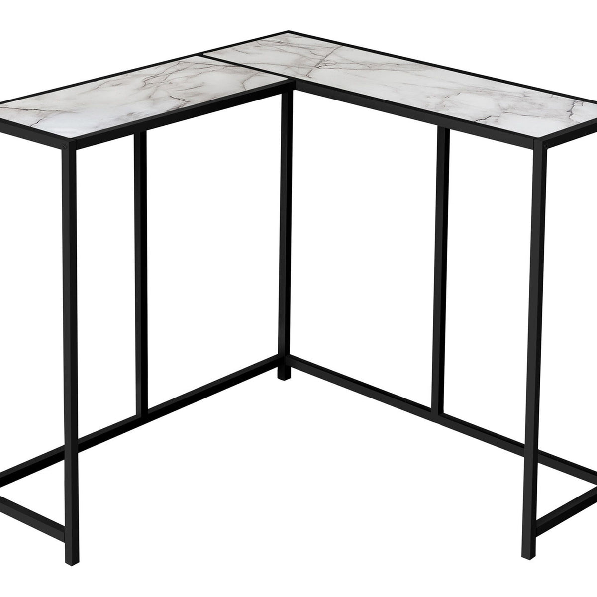Corner Accent Console Table For Entryway, Unique L-Shaped Design