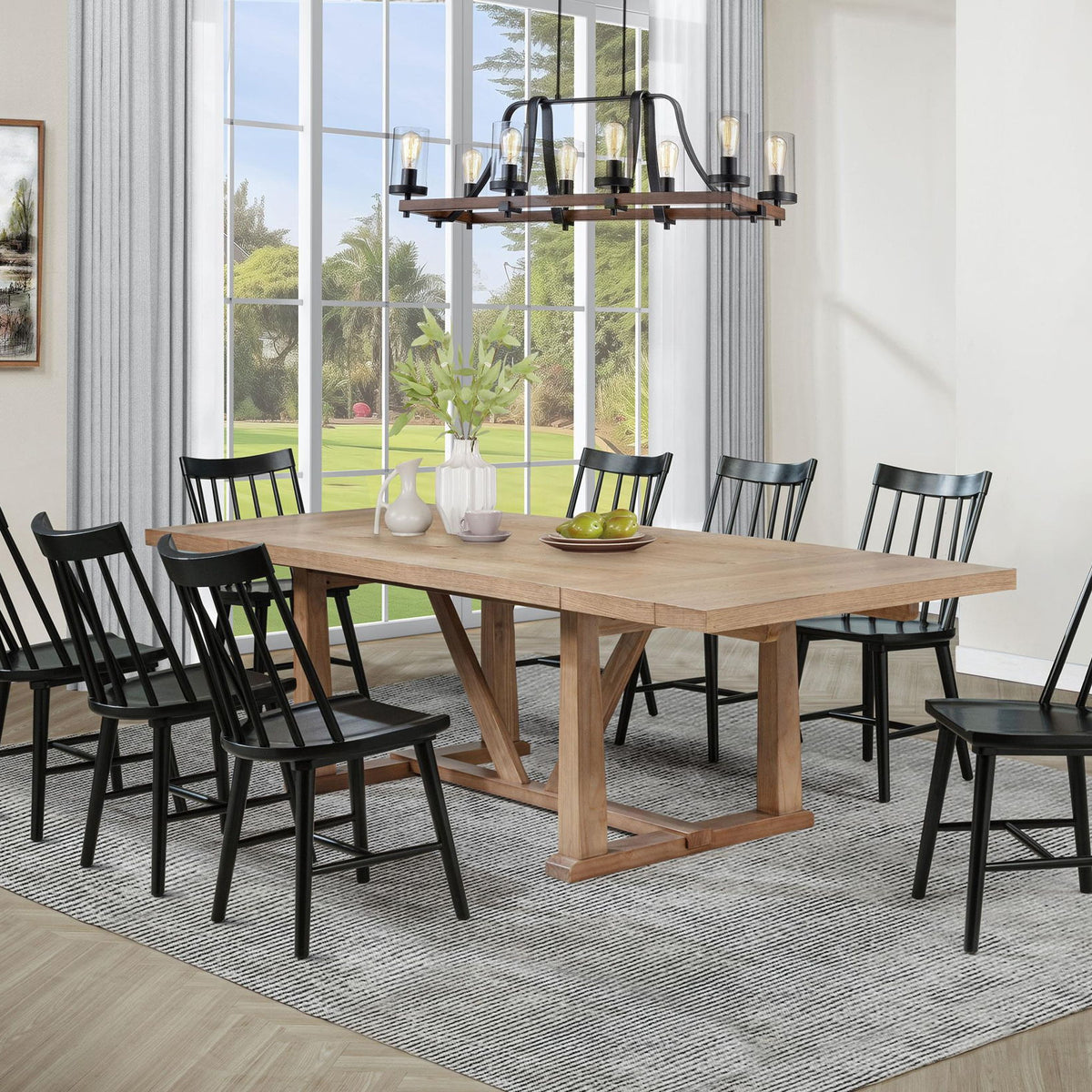 Middleton 9-piece Extension Leaf Dining Set Brown and Black