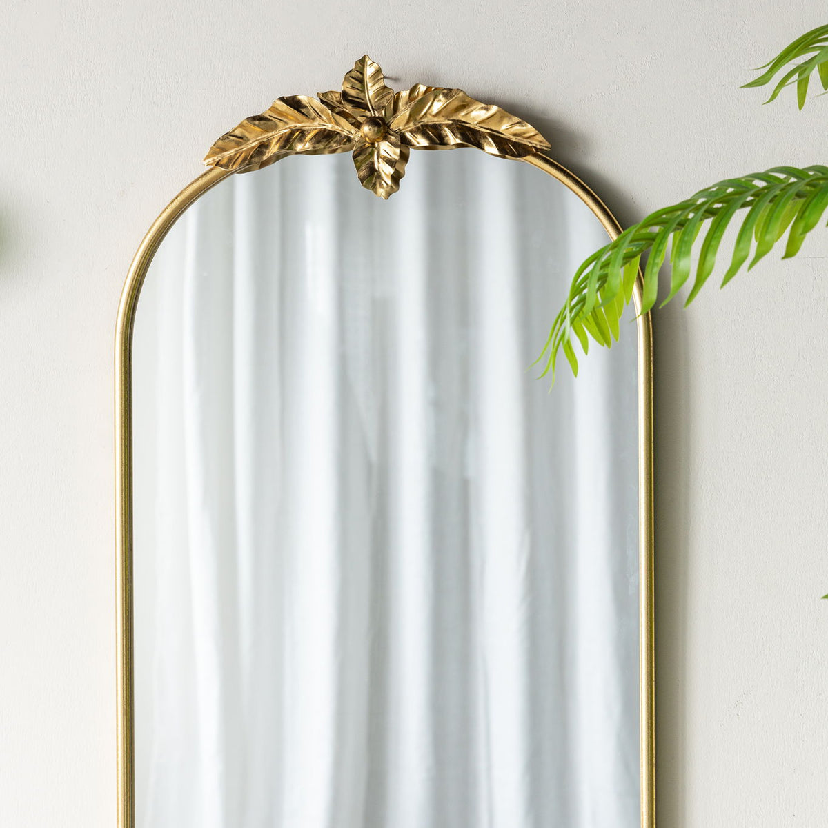 Arched Wall Mirror With Metal Frame, Wall Mirror For Living Room