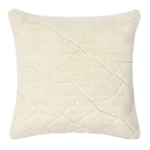 Ivory 22 x 22 RN pillow with diamond stitch pattern on square front face