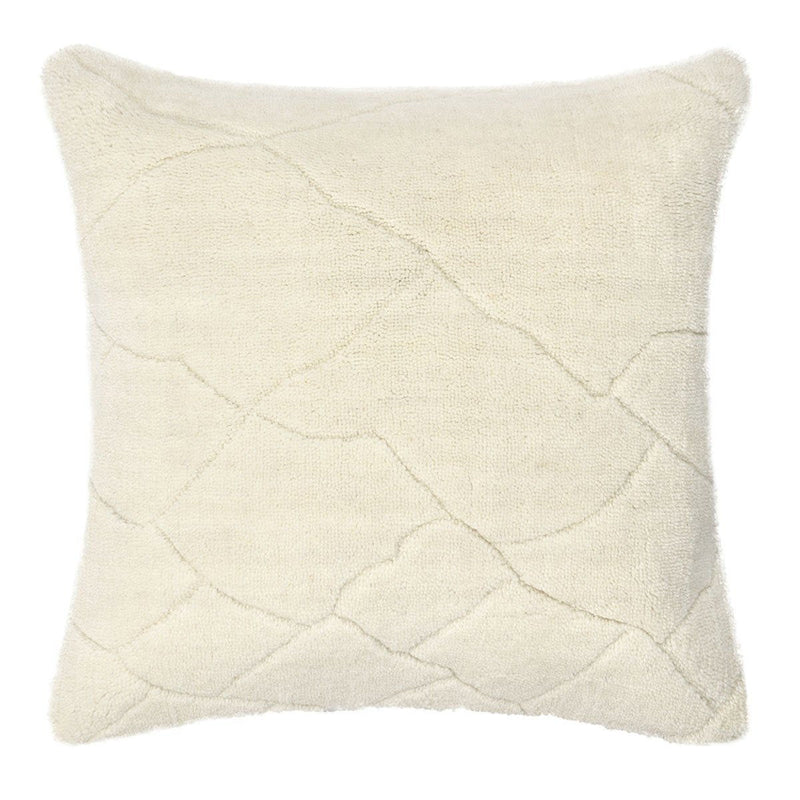 Ivory 22 x 22 RN pillow with diamond stitch pattern on square front face