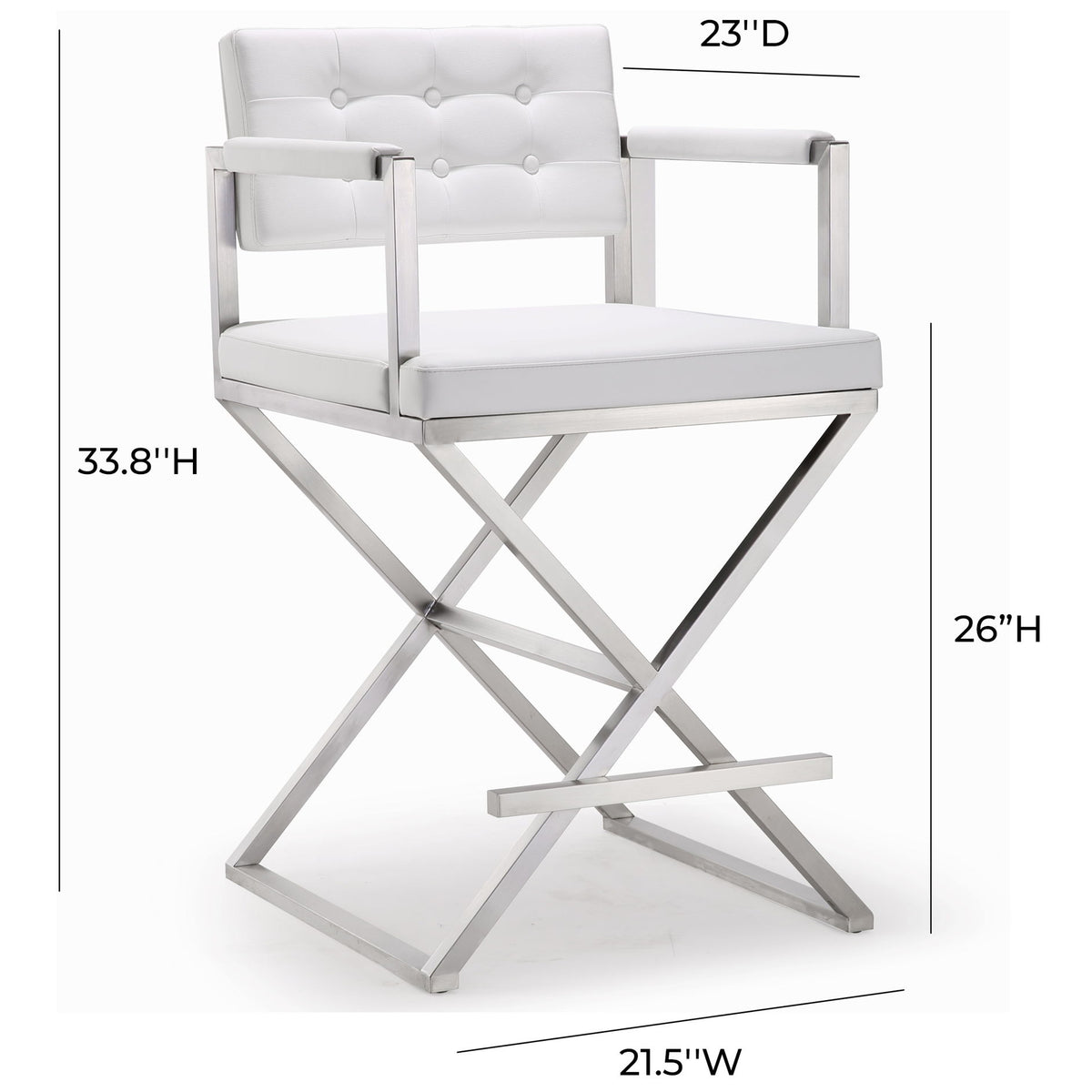 Director - Stainless Steel Counter Stool