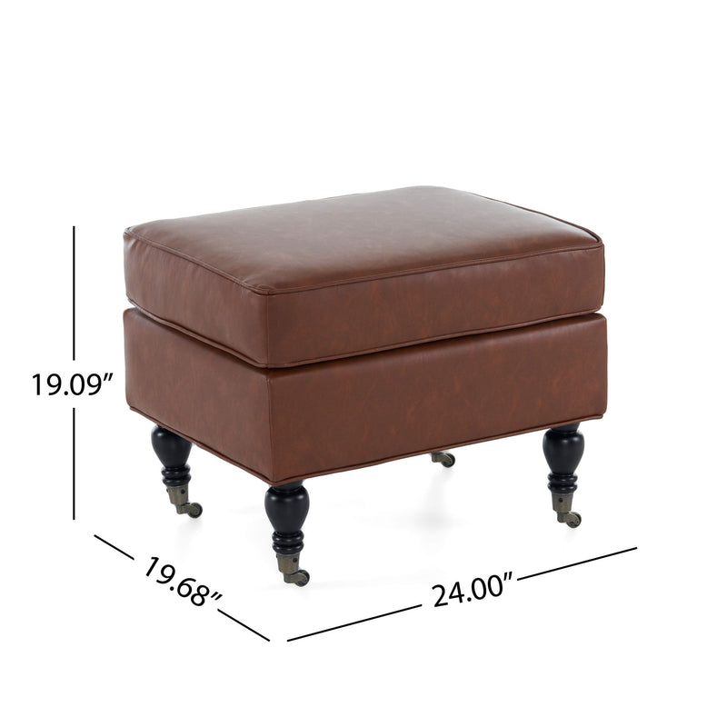 Ottoman, Square Design - Brown