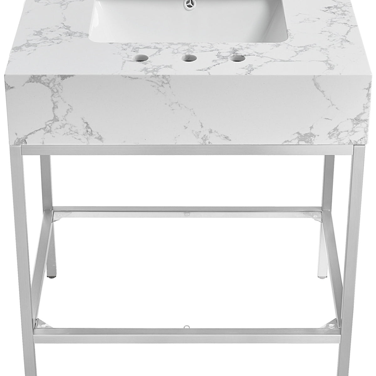 Marmo - Engineered Marble Bathroom Vanity With Chrome Base