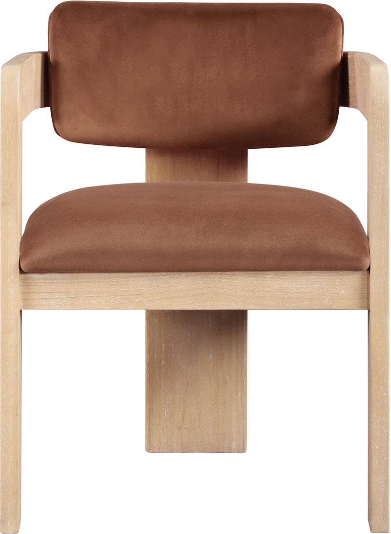 Sacha - Velvet Dining Chair With Natural Base (Set of 2)