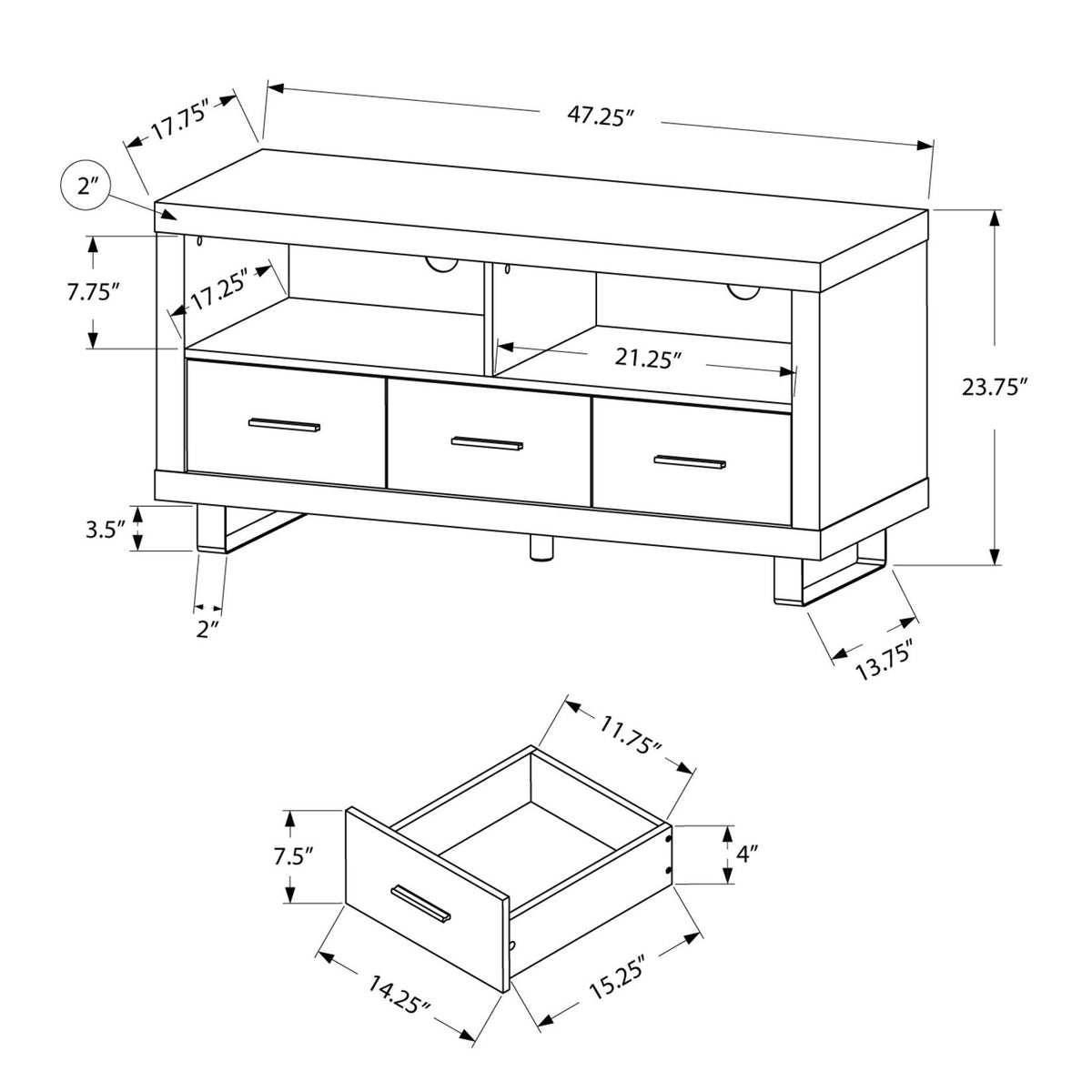 TV Stand Console Media Entertainment Center Storage Cabinet For Living Room - Taupe