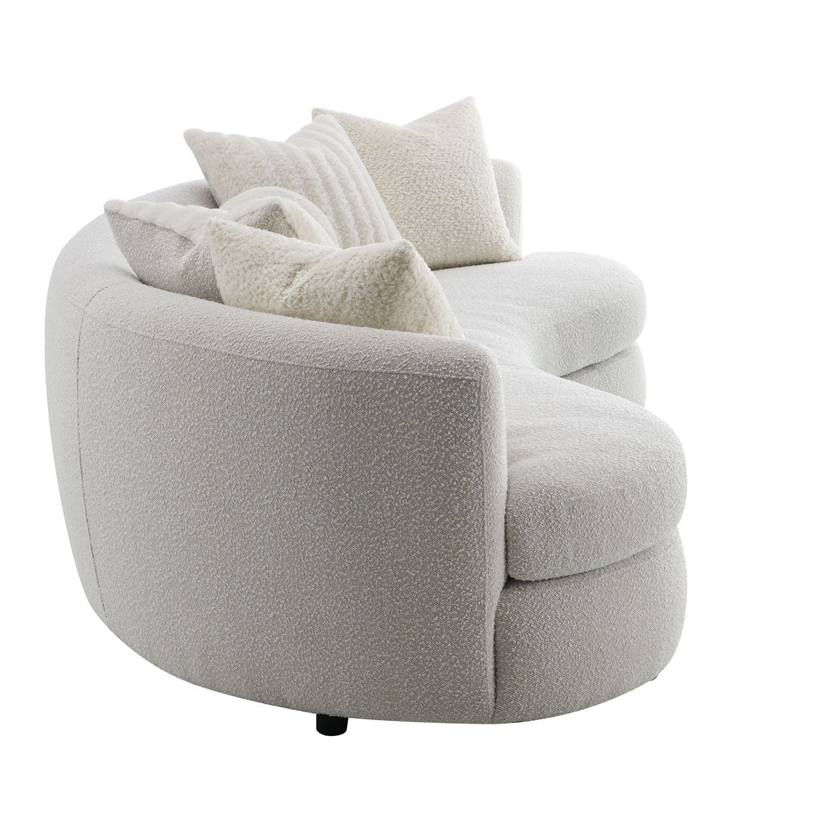 Iniko - Boucle Sofa With Toss Pillows - Beige