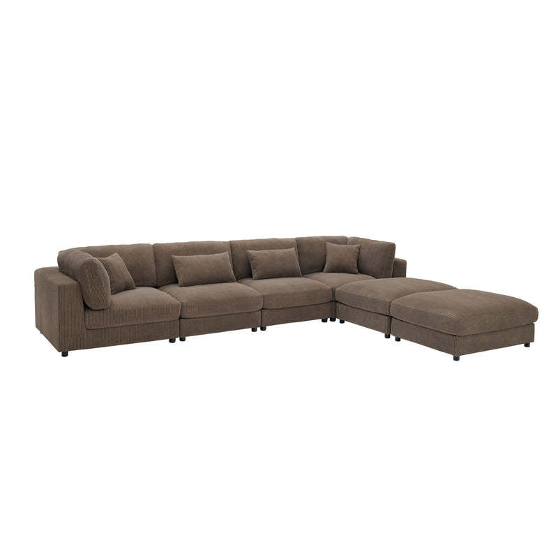 Upholstered Modular Sectional & Custom Configuration And Toss Pillows