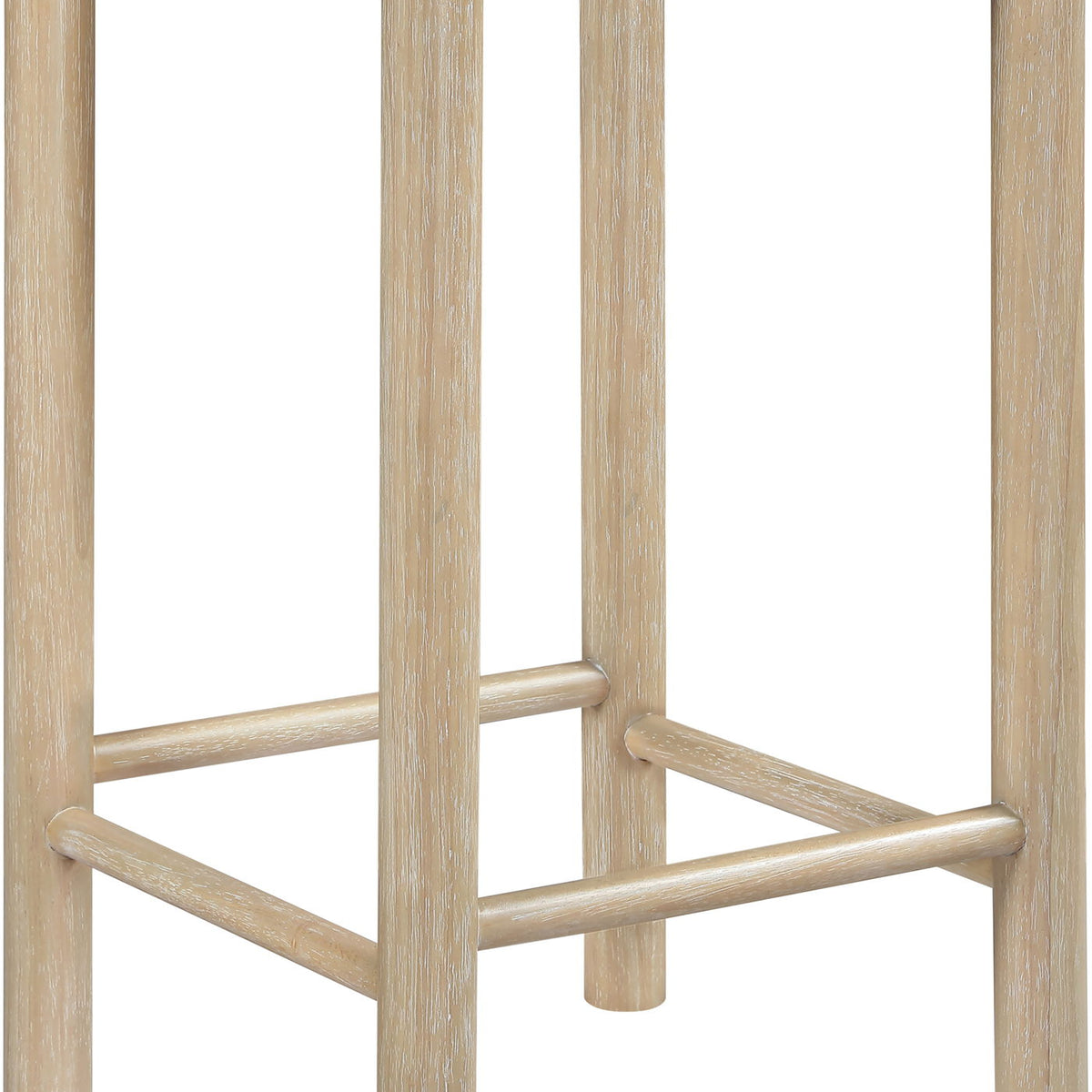 Entwine - Vegan Leather Upholstered Backless Counter Stool - Painted Natural