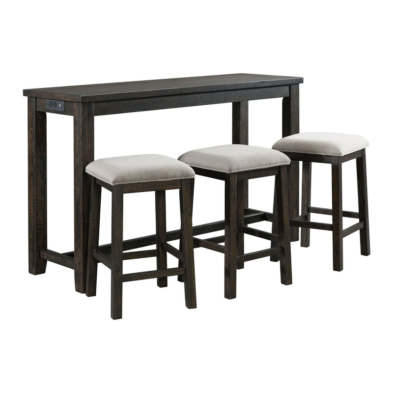 Stone - Multipurpose Bar Table Set - Dark Walnut