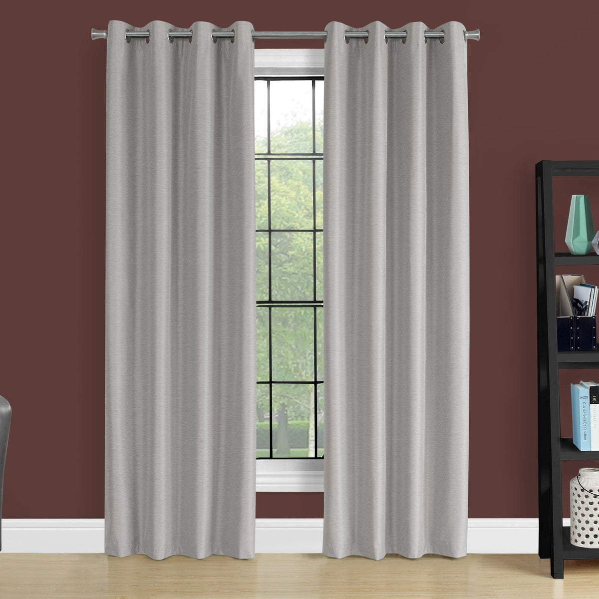 2 Pieces Set, Curtain Panel, Room Darkening, Grommet, Contemporary & Modern