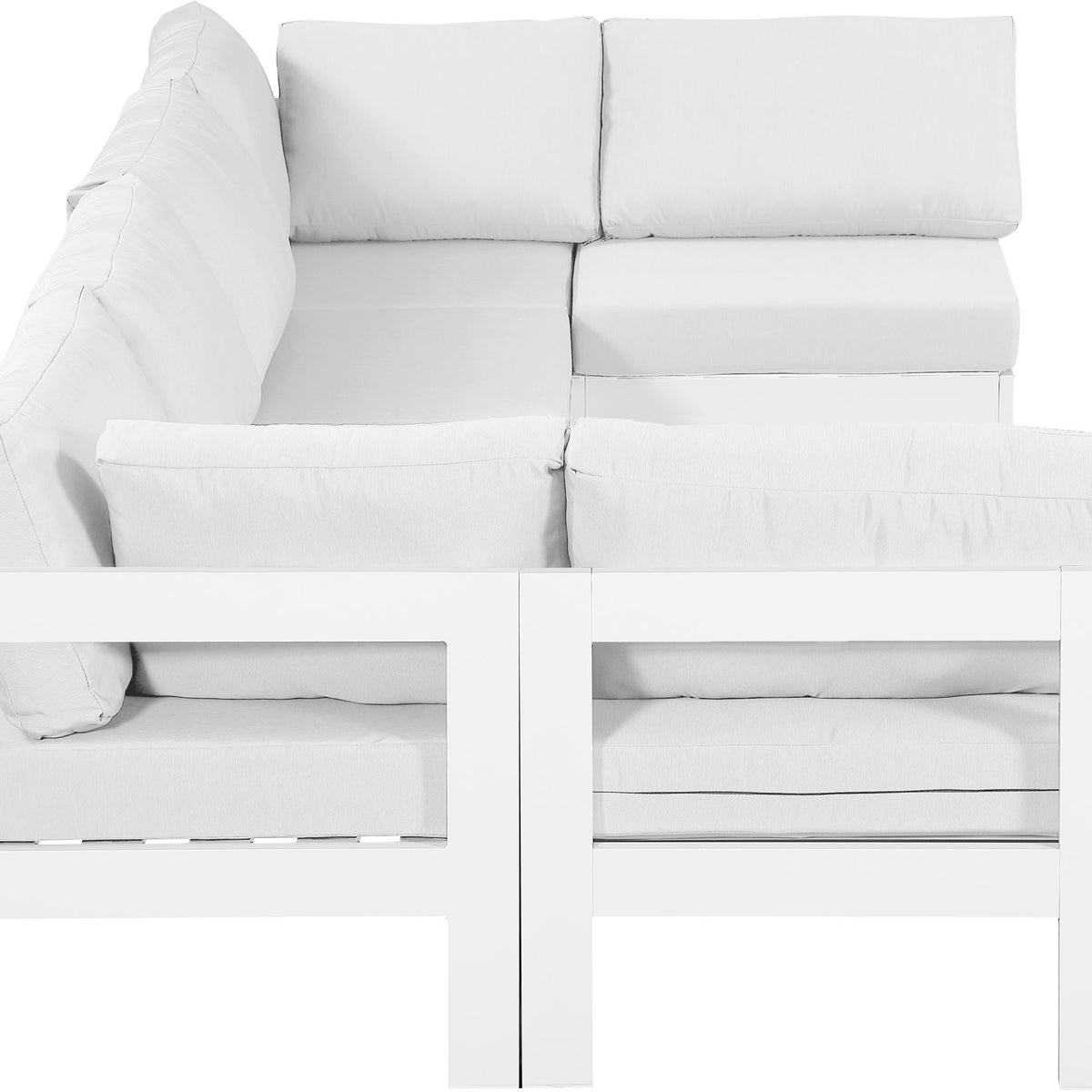 Nizuc - Outdoor Patio 6 Piece Modular Sectional With White Frame