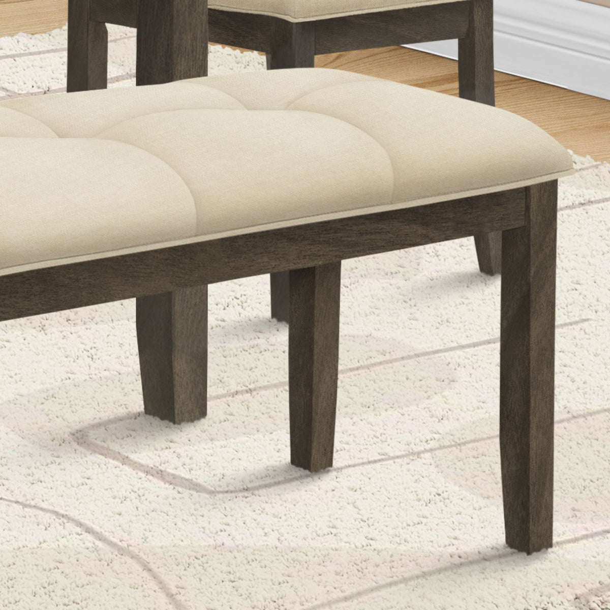 Bench, Rectangular, Hallway, Upholstered, Transitional - Cream