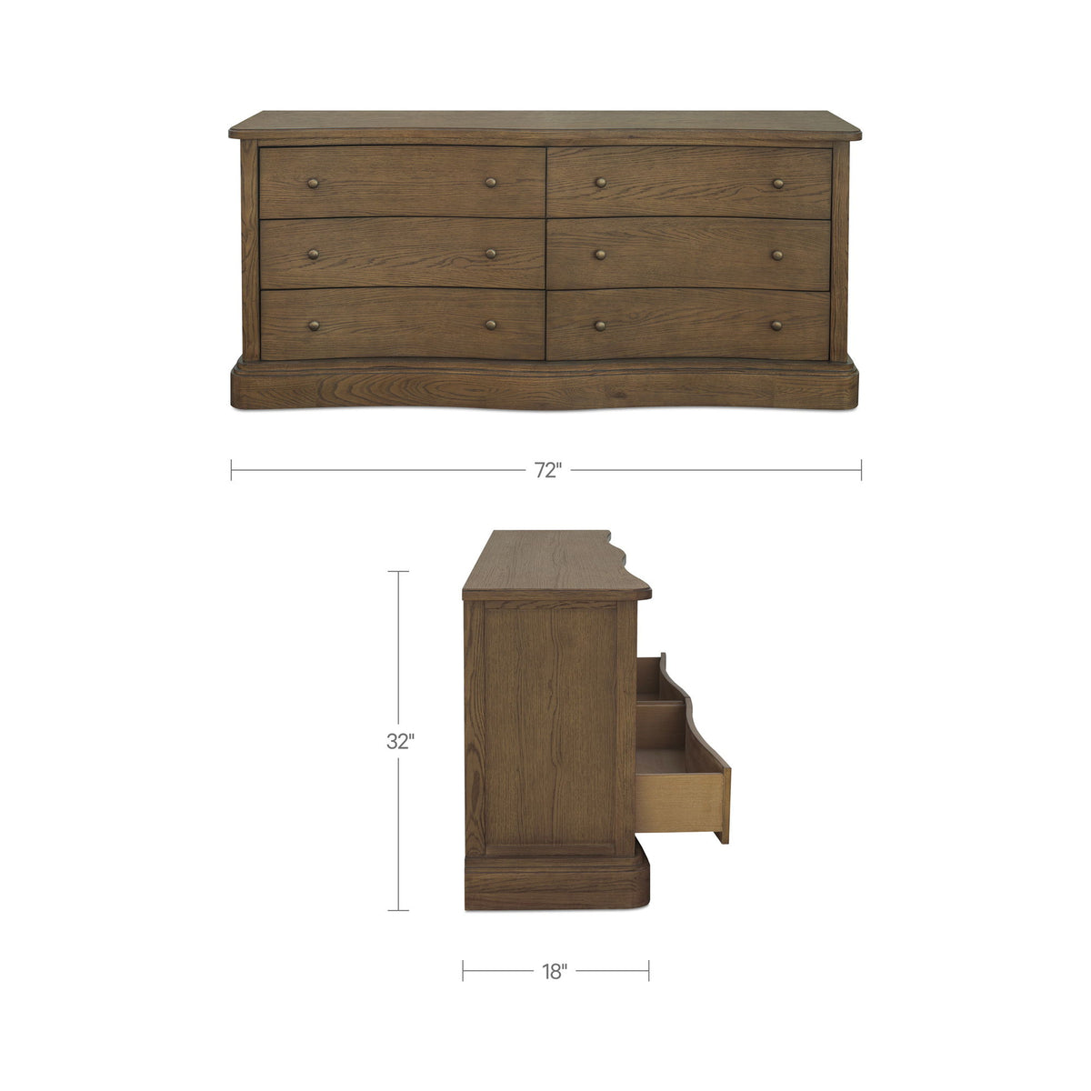 Clarence - 6 Drawer Dresser - Warm Brown