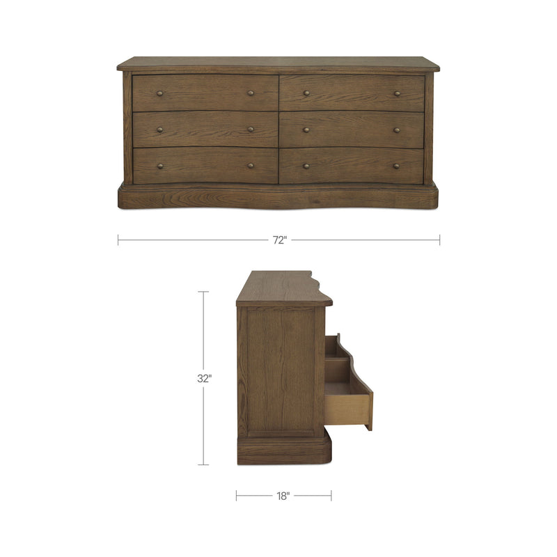 Clarence - 6 Drawer Dresser - Warm Brown