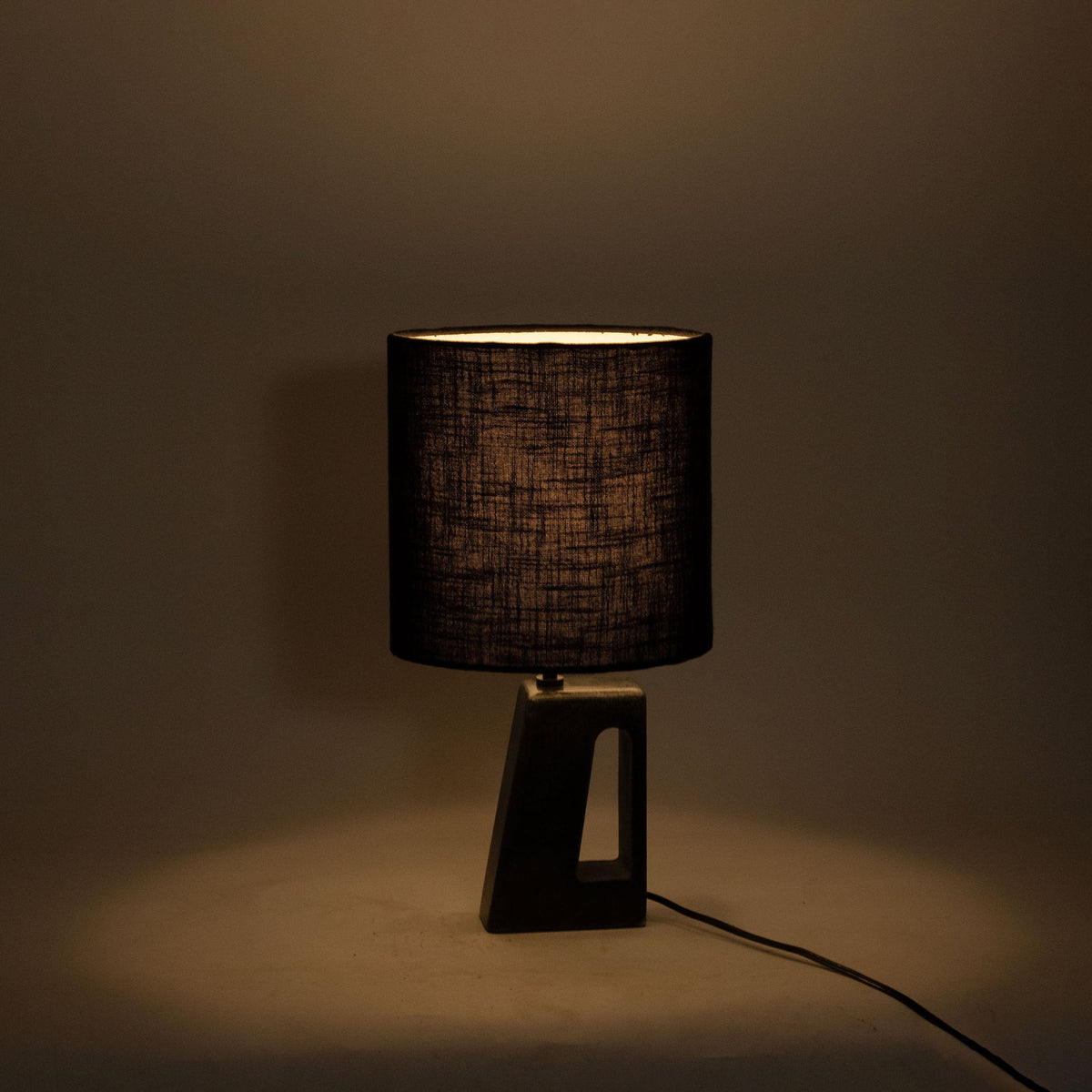 Vellum - Genuine Marble Base And Linen Textured Fabric Shade Table Lamp