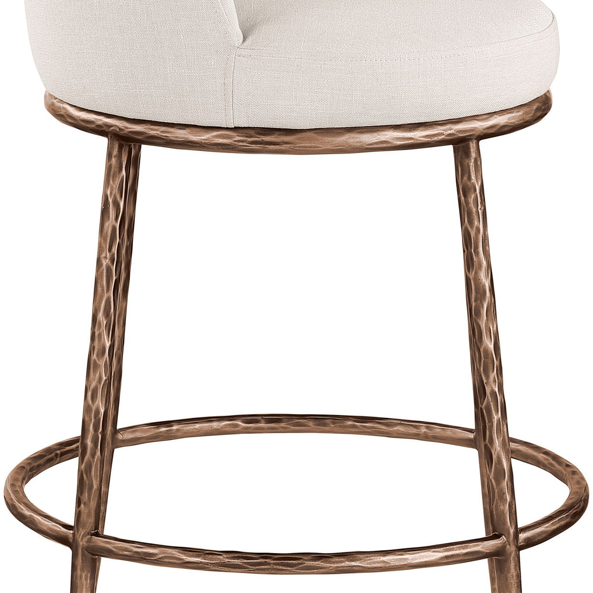 Ferro - Upholstered Counter Stool With Brushed Bronze Base