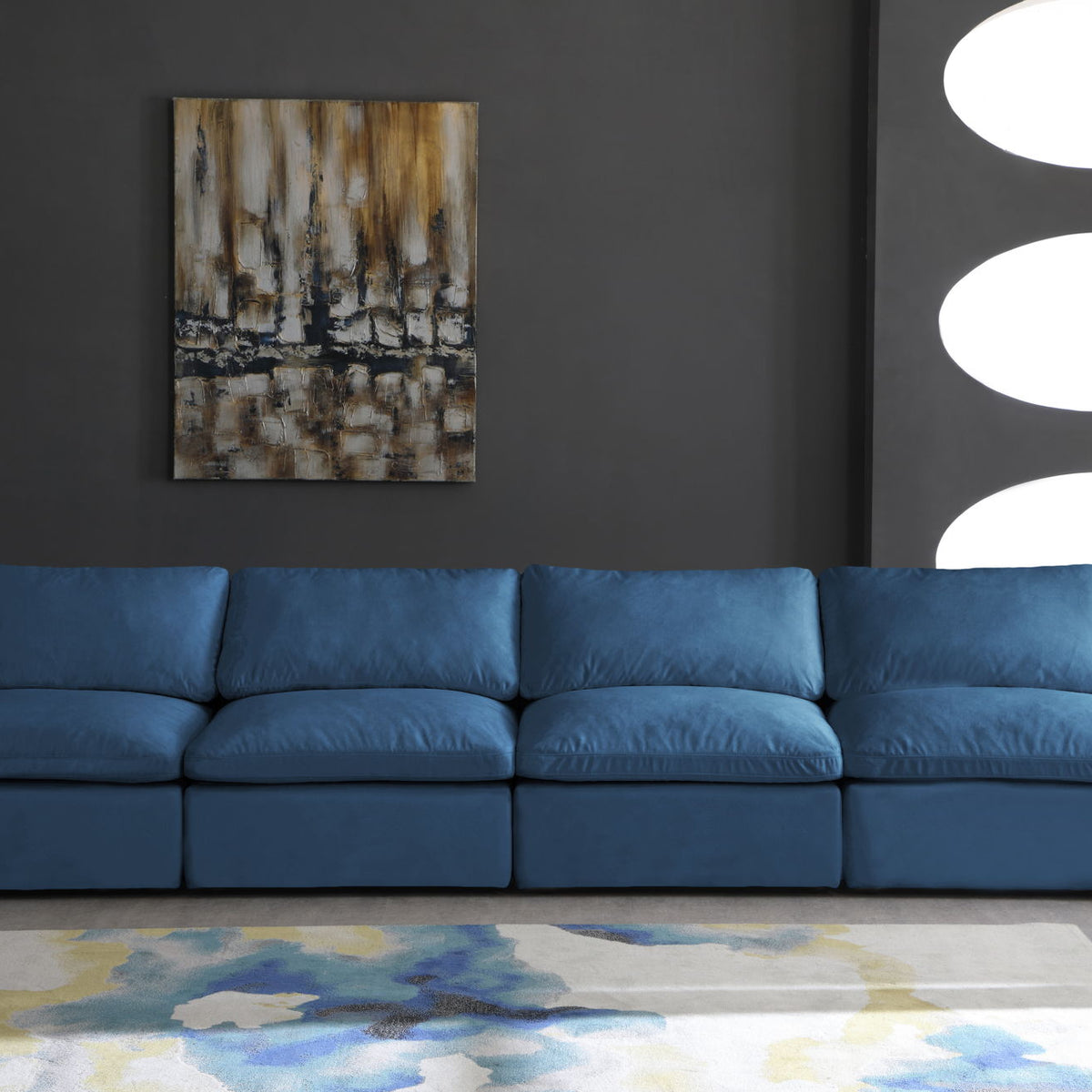 Plush - Modular Armless 4 Seat Sofa