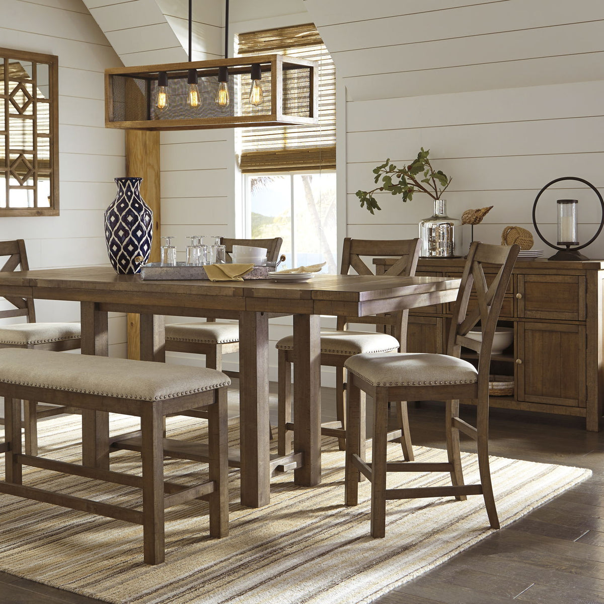 Moriville - Double UPH Bench  - Beige