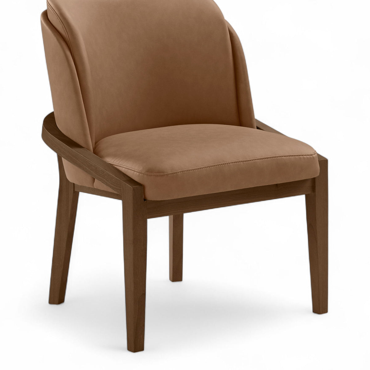 Navo - Vegan Leather Upholstered Dining Chair - Brown