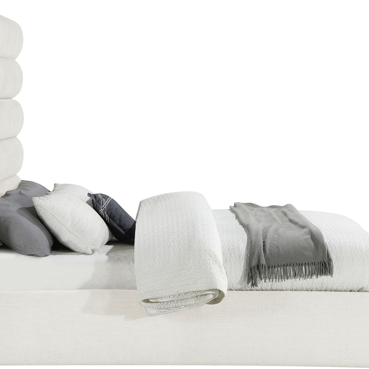 Adam - Linen Fabric Bed With 70.5" Headboard