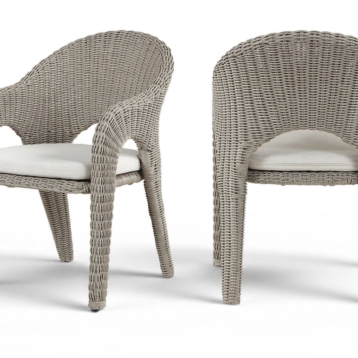 Seacrest - Olefin Water Resistant Fabric And Wicker Outdoor Patio Dining Chair