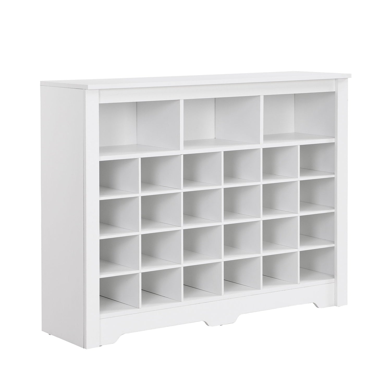 24 Shoe Cubby Console, Shoe Cabinet - White