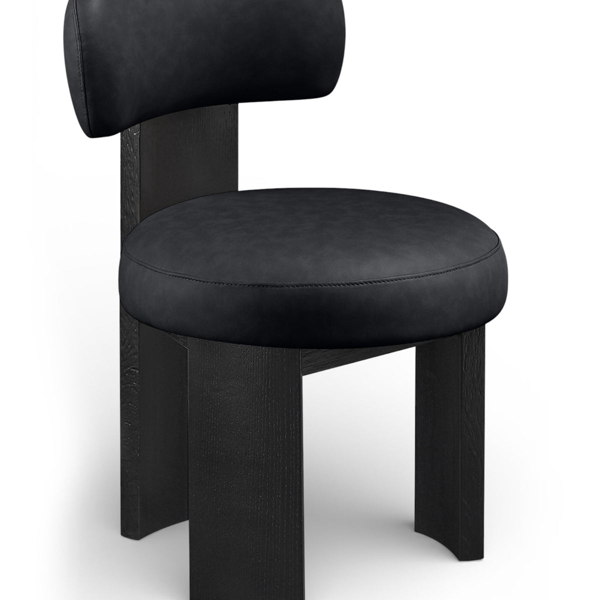 Atelier - Vegan Leather Upholstered Dining Chair (Set of 2) - Black Frame