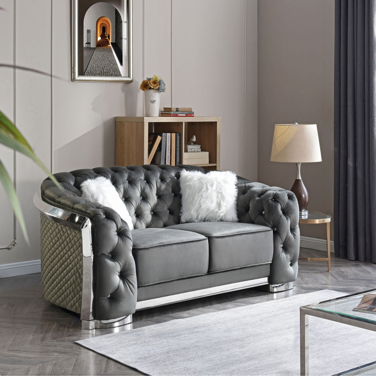 Loveseat With Flared Arms