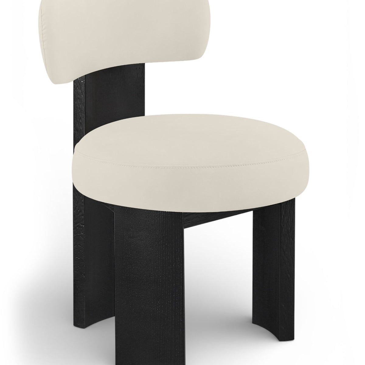 Atelier - Vegan Leather Upholstered Dining Chair (Set of 2) - Taupe / Painted Black