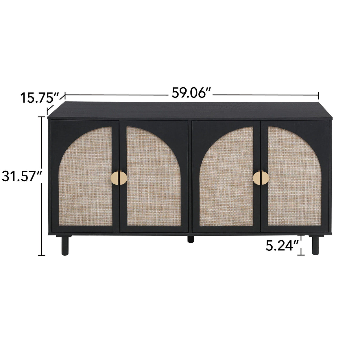 4 Door Cabinet, Customizable Storage System