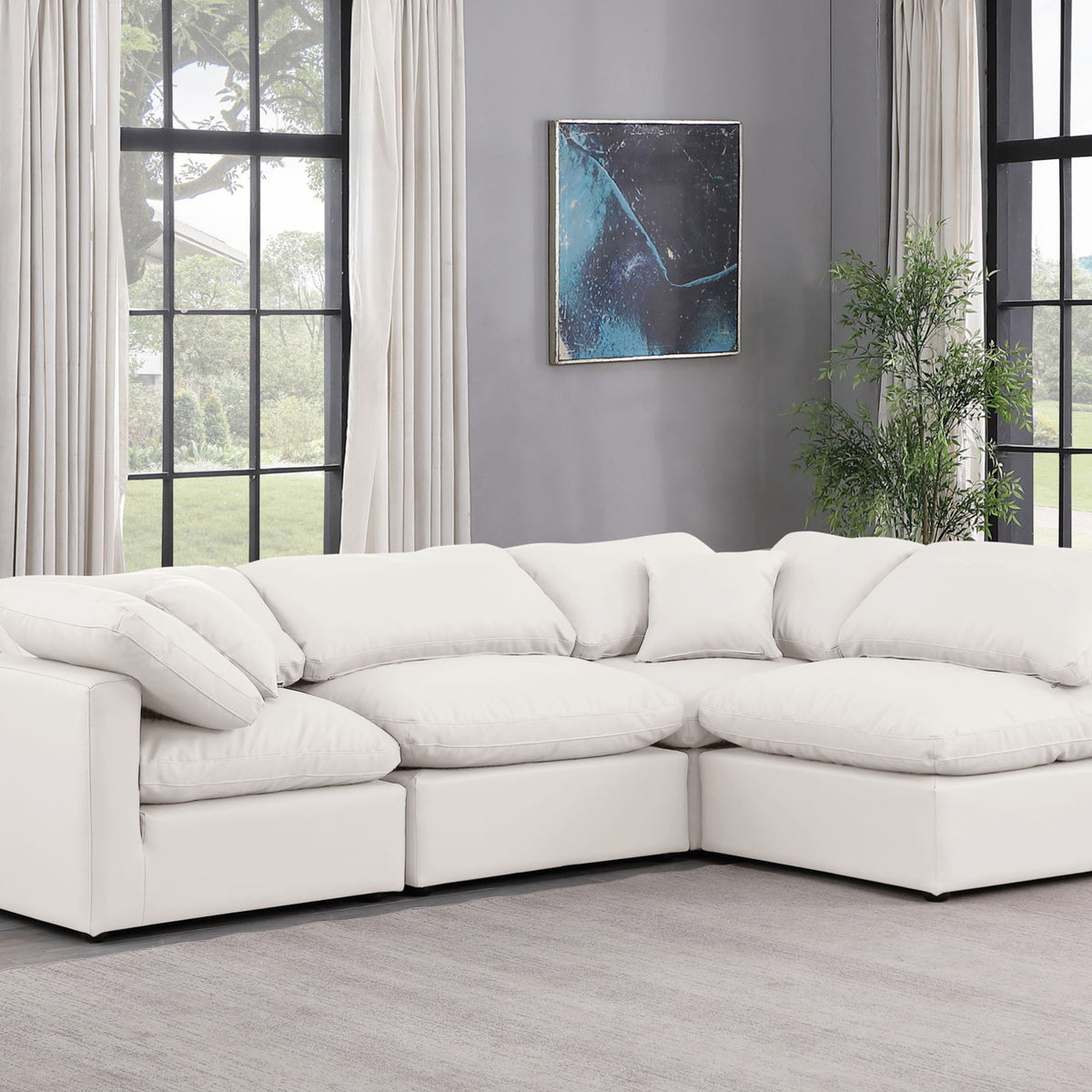 Indulge - Faux Leather 4 Piece Modular Sectional