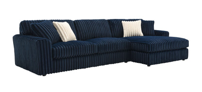 Breton - Sectional Sofa With 4 Pillows - Blue