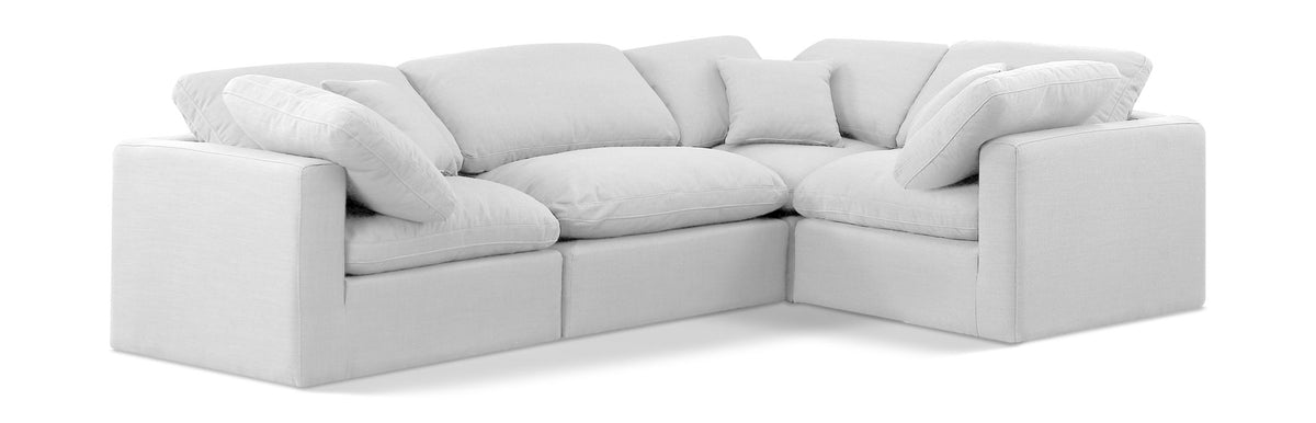 Indulge - Linen 4 Piece Modular Corner Sectional - White