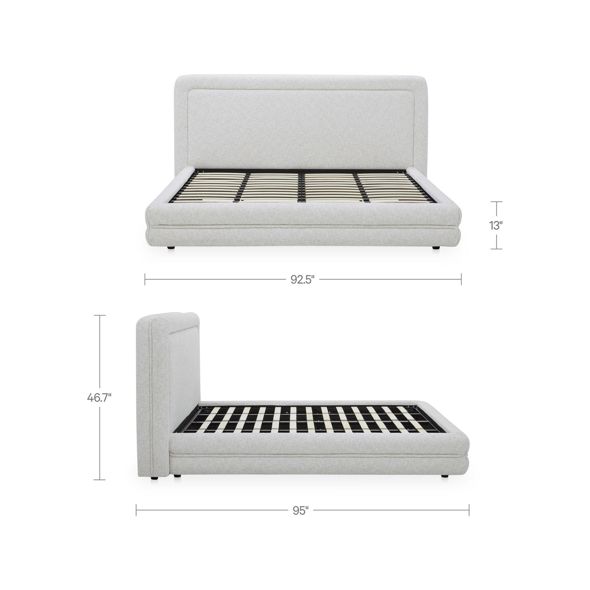 Tory - King Bed Pebble - Pebble