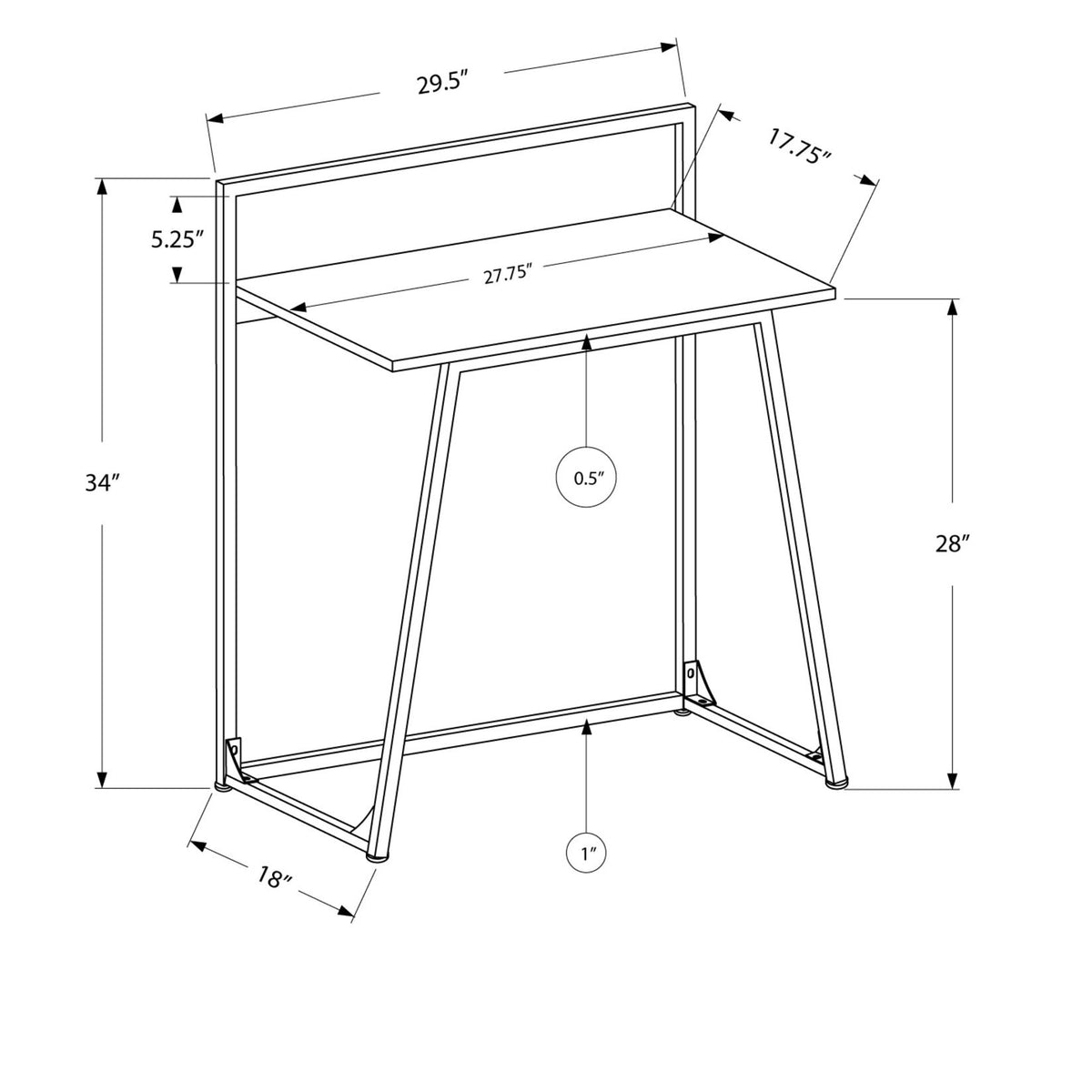 Computer Desk For Home Office, Functional Workspace Contemporary & Modern