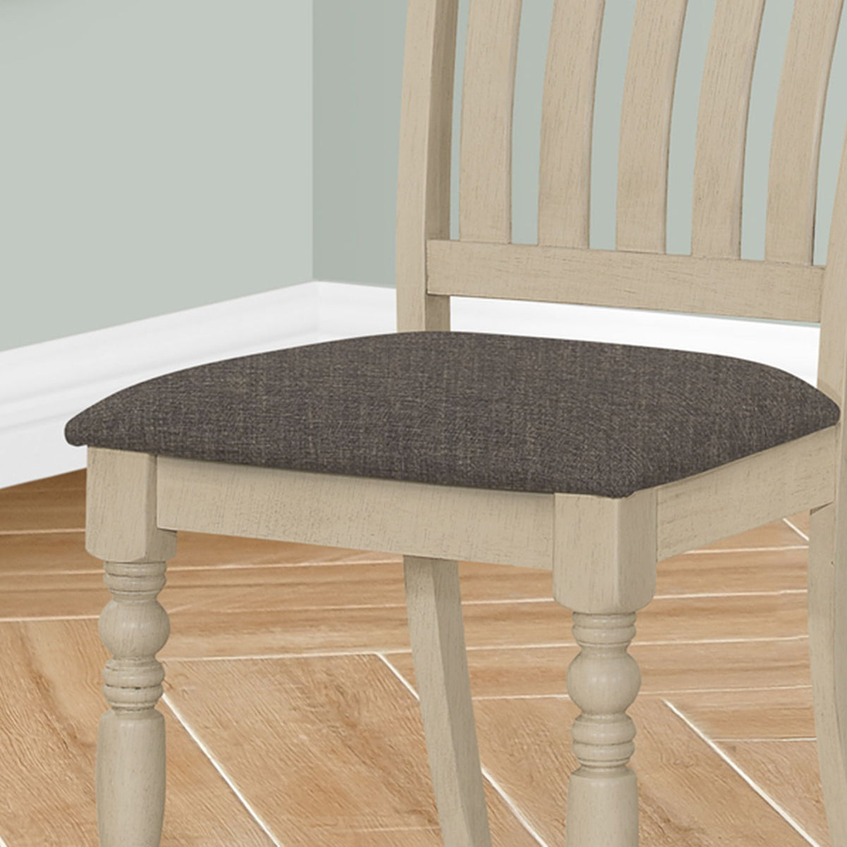 Dining Chair, Upholstered, Side, Transitional (Set of 2) - Gray