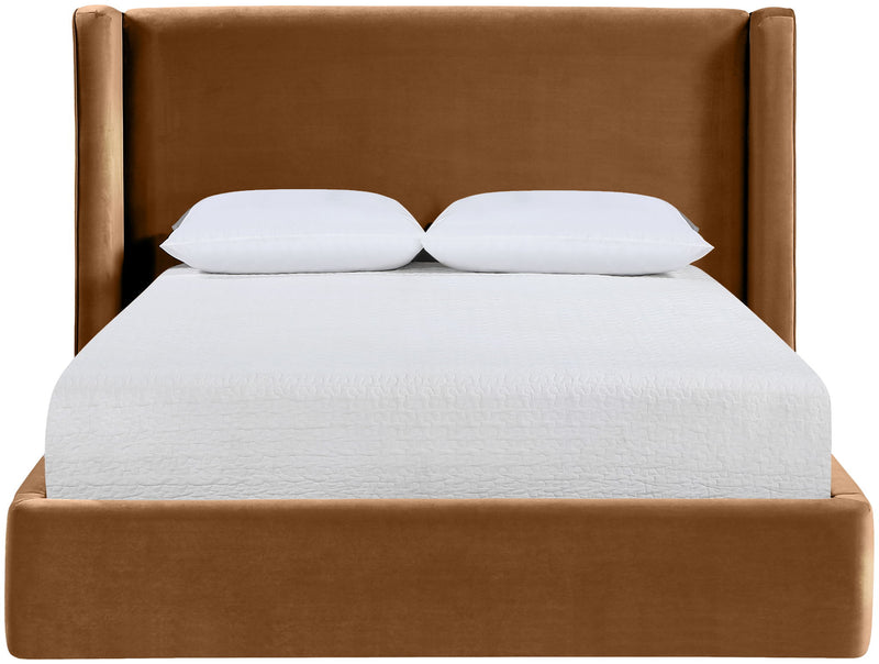 Kendall - Velvet Upholstered Bed - Saddle